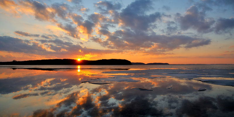 Urlaub auf Rügen im Herbst bei Sonnenuntergang